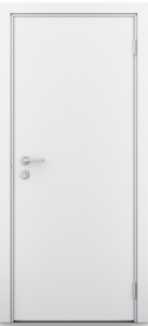 Гладкая деревянная одностворчатая дверь Dionysus белая