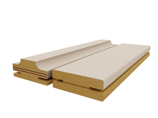 Дверная коробка сендвич 92х41 для двухстворчатых маятниковых дверей POSEIDON крем матовый